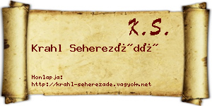 Krahl Seherezádé névjegykártya